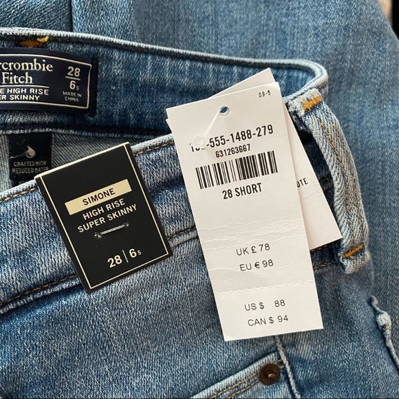 NEW Abercrombie & Fitch Ripped High Rise Super Skinny Jeans - Picture 6 of 6